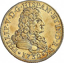Large Obverse for 4 Escudos 1732 coin