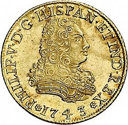 Large Obverse for 4 Escudos 1743 coin