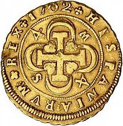 Large Reverse for 4 Escudos 1702 coin