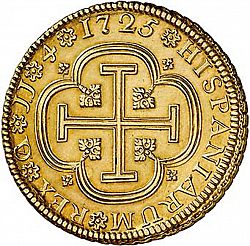 Large Reverse for 4 Escudos 1725 coin
