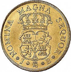 Large Reverse for 4 Escudos 1748 coin