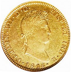 Large Obverse for 4 Escudos 1818 coin