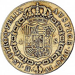 Large Reverse for 4 Escudos 1824 coin
