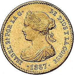 Large Obverse for 4 Escudos 1867 coin