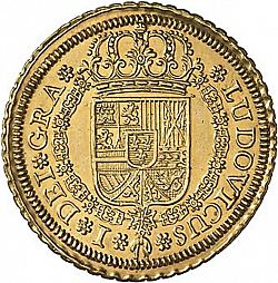 Large Obverse for 4 Escudos 1724 coin