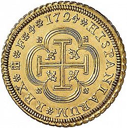 Large Reverse for 4 Escudos 1724 coin