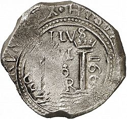 Large Reverse for 4 Reales 1666 coin