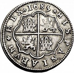Large Reverse for 4 Reales 1685 coin