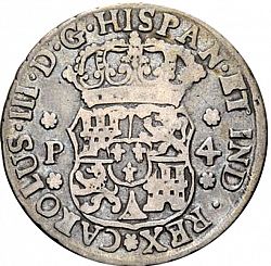 Large Obverse for 4 Reales 1766 coin
