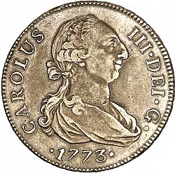 Large Obverse for 4 Reales 1773 coin