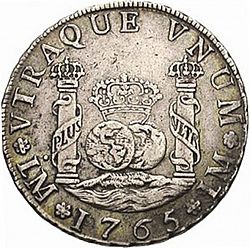 Large Reverse for 4 Reales 1765 coin
