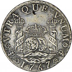 Large Reverse for 4 Reales 1767 coin