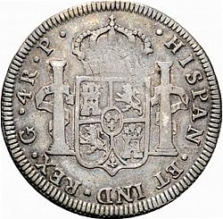 Large Reverse for 4 Reales 1776 coin