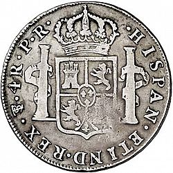 Large Reverse for 4 Reales 1789 coin