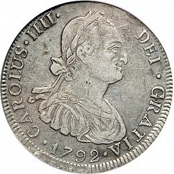 Large Obverse for 4 Reales 1792 coin