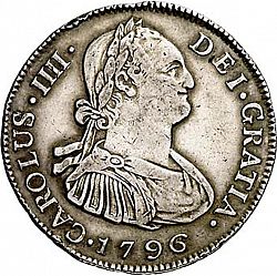 Large Obverse for 4 Reales 1796 coin