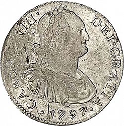 Large Obverse for 4 Reales 1797 coin