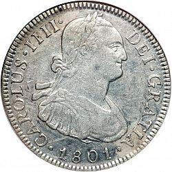 Large Obverse for 4 Reales 1801 coin