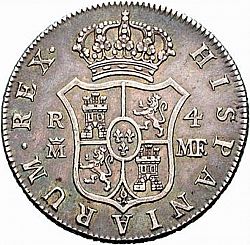 Large Reverse for 4 Reales 1791 coin