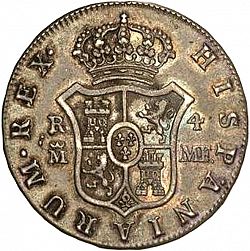 Large Reverse for 4 Reales 1796 coin