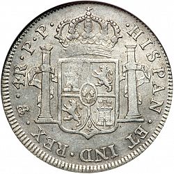 Large Reverse for 4 Reales 1798 coin