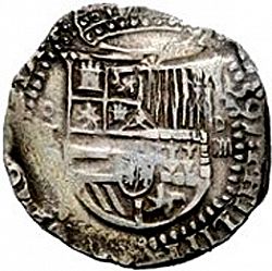 Large Obverse for 4 Reales 1591 coin