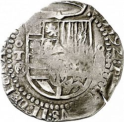 Large Obverse for 4 Reales 1592 coin