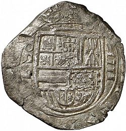 Large Obverse for 4 Reales 1598 coin