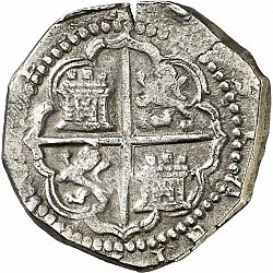 Large Reverse for 4 Reales 1593 coin