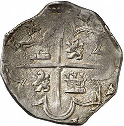 Large Reverse for 4 Reales 1596 coin