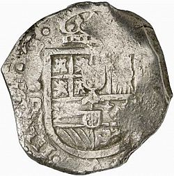 Large Obverse for 4 Reales 1623 coin
