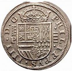 Large Obverse for 4 Reales 1628 coin