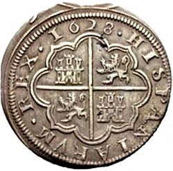 Large Reverse for 4 Reales 1628 coin
