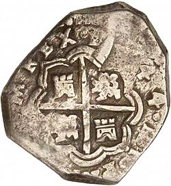 Large Reverse for 4 Reales 1644 coin