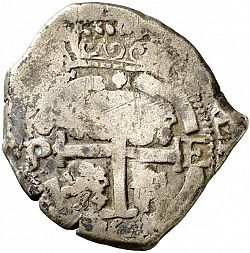 Large Reverse for 4 Reales 1664 coin