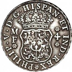 Large Obverse for 4 Reales 1733 coin