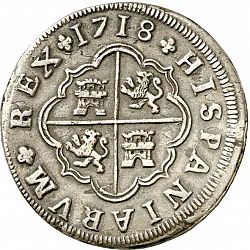 Large Reverse for 4 Reales 1718 coin