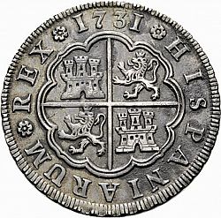 Large Reverse for 4 Reales 1731 coin