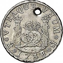Large Reverse for 4 Reales 1738 coin