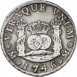 Large Reverse for 4 Reales 1746 coin