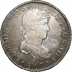 Large Obverse for 4 Reales 1817 coin