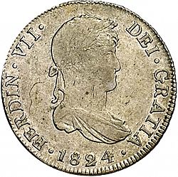 Large Obverse for 4 Reales 1824 coin