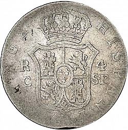 Large Reverse for 4 Reales 1814 coin