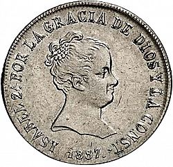 Large Obverse for 4 Reales 1837 coin