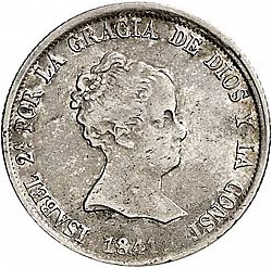 Large Obverse for 4 Reales 1841 coin
