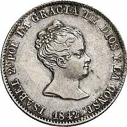 Large Obverse for 4 Reales 1842 coin