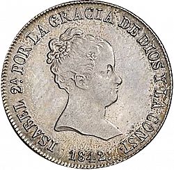 Large Obverse for 4 Reales 1842 coin