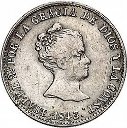 Large Obverse for 4 Reales 1843 coin