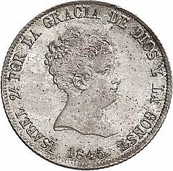 Large Obverse for 4 Reales 1845 coin