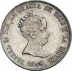 Large Obverse for 4 Reales 1849 coin